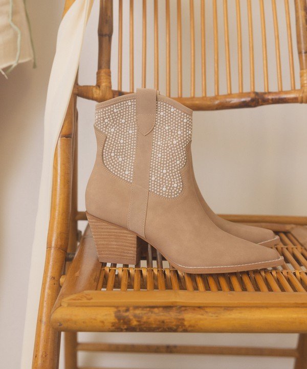 Cannes - Pearl Studded Western Boots - ElegantAlpha®