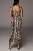 Snakeskin Pattern Bodycon Cami Dress - ElegantAlpha®