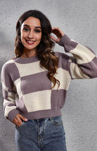 Checkerboard Loose Knit Sweater - ElegantAlpha®