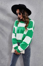 Checkerboard Loose Knit Sweater - ElegantAlpha®