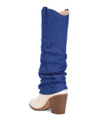 Cowboy Boots With Denim Sleeve Setail - ElegantAlpha®