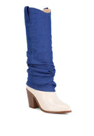 Cowboy Boots With Denim Sleeve Setail - ElegantAlpha®