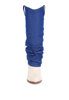 Cowboy Boots With Denim Sleeve Setail - ElegantAlpha®