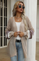 Ladies Colorblock Loose Cutout Cardigan - ElegantAlpha®