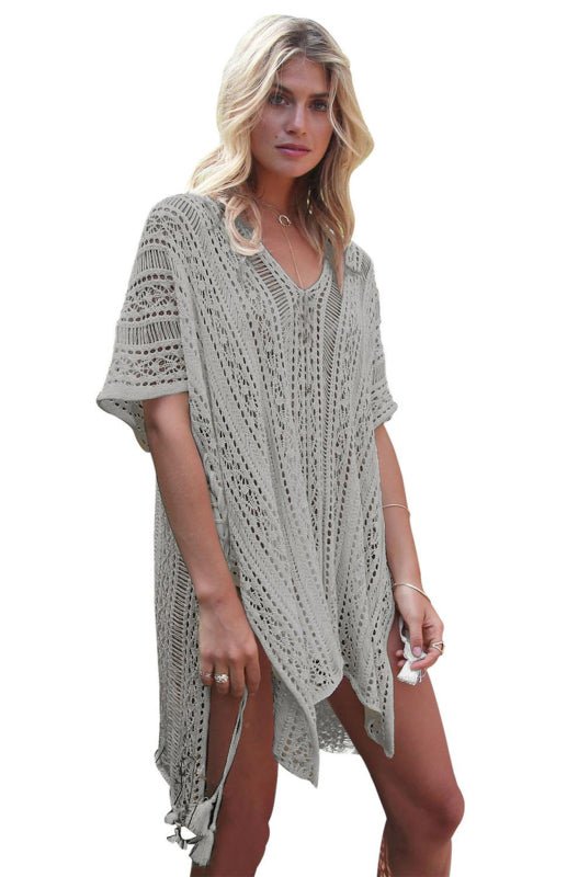 Crochet Knitted Tassel Tie Kimono - ElegantAlpha®