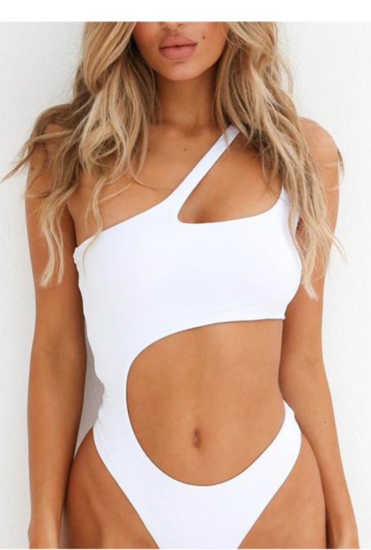 Solid Color Cutout Swimsuit - ElegantAlpha®