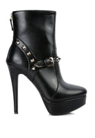 DEJANG Metal Stud faux Leather Ankle Boot - ElegantAlpha®