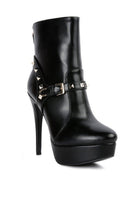 DEJANG Metal Stud faux Leather Ankle Boot - ElegantAlpha®