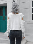 Off shoulder short loose sweater - ElegantAlpha®