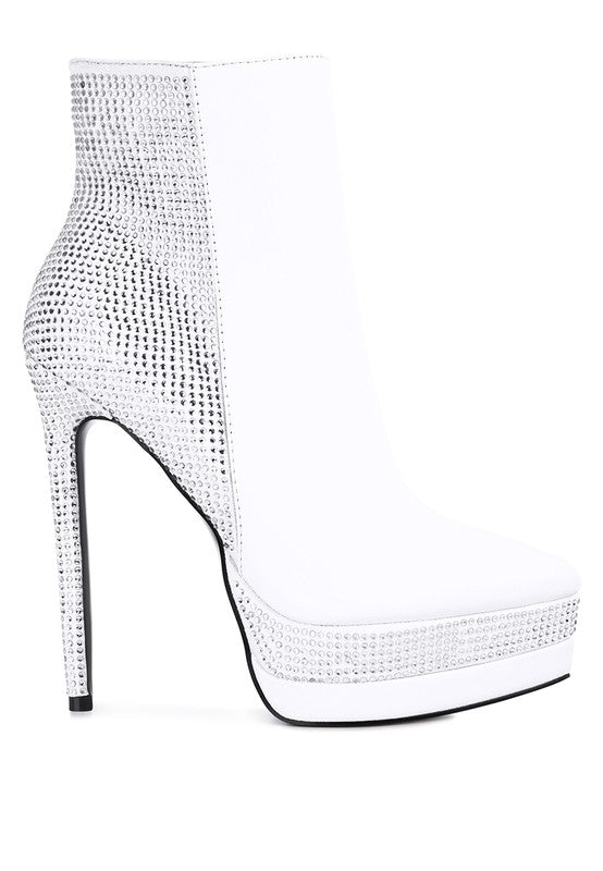 ENCANTO Diamante Set High Heeled Ankle Boot - ElegantAlpha®