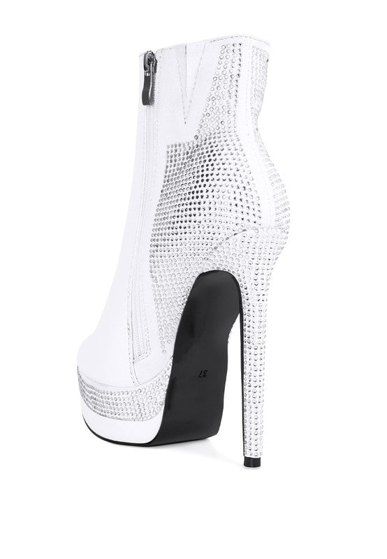 ENCANTO Diamante Set High Heeled Ankle Boot - ElegantAlpha®