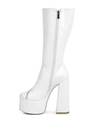 Faux High Heeled Platform Calf Boots - ElegantAlpha®