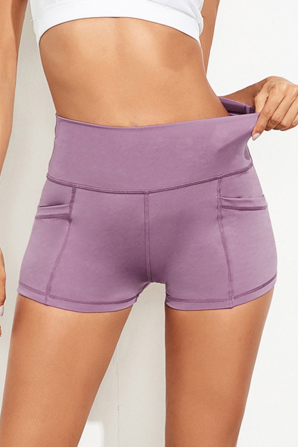 Exposed Seam High Waist Yoga Shorts - ElegantAlpha®