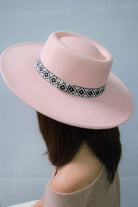 FLAT TOP FELT FEDORA WITH BOHO BAND - ElegantAlpha®