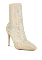 Fortunate Rhinestones Embellished Mesh Boots - ElegantAlpha®