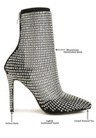 Fortunate Rhinestones Embellished Mesh Boots - ElegantAlpha®