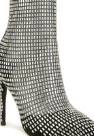 Fortunate Rhinestones Embellished Mesh Boots - ElegantAlpha®