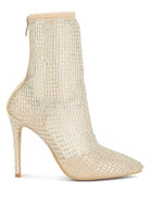 Fortunate Rhinestones Embellished Mesh Boots - ElegantAlpha®