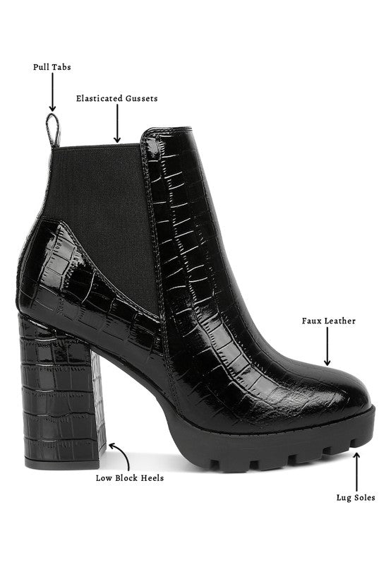 Foxy Faux Croc Boots - ElegantAlpha®