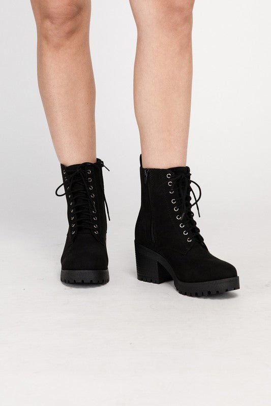 Fuzzy Combat Boots - ElegantAlpha®