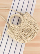 Half round straw woven bag - ElegantAlpha®