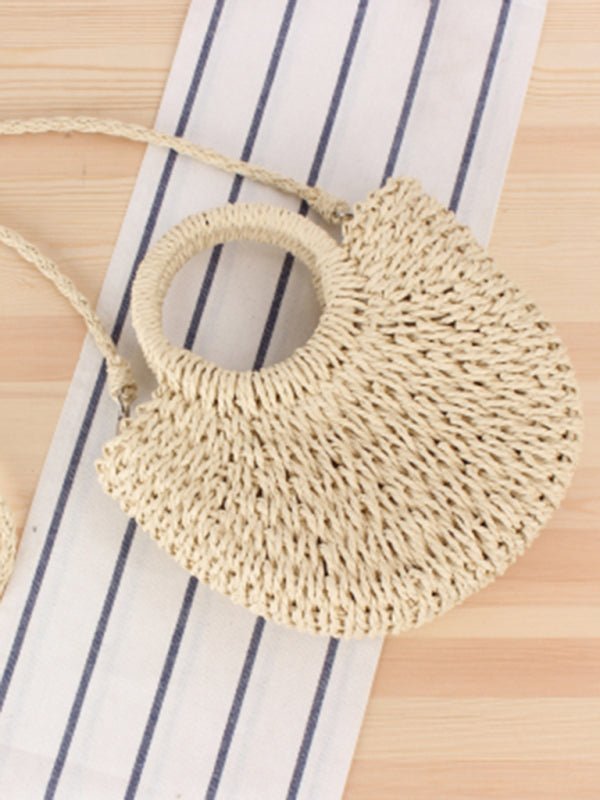 Half round straw woven bag - ElegantAlpha®