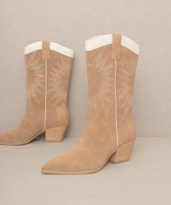 Halle - Paneled Cowboy Boots - ElegantAlpha®