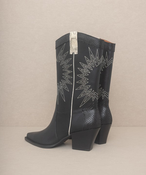 Halle - Paneled Cowboy Boots - ElegantAlpha®