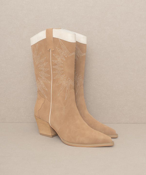 Halle - Paneled Cowboy Boots - ElegantAlpha®