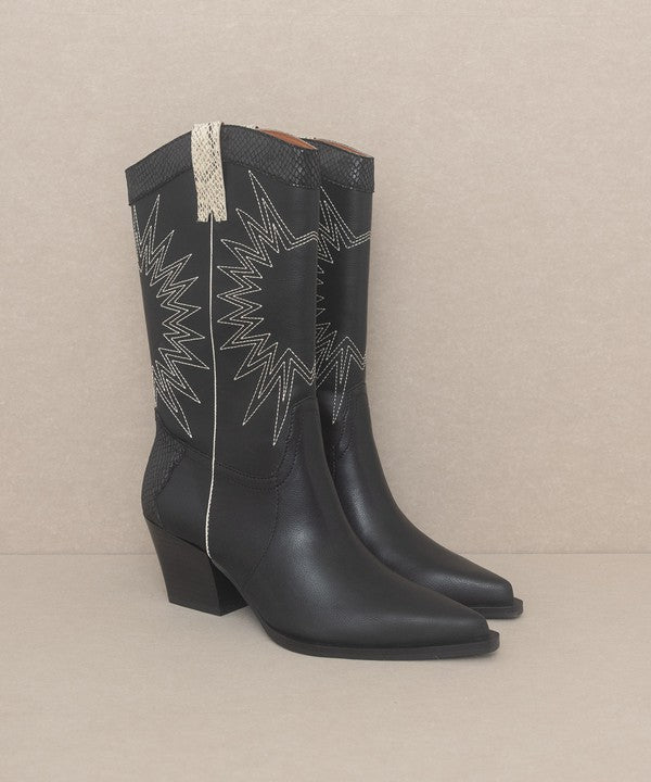 Halle - Paneled Cowboy Boots - ElegantAlpha®