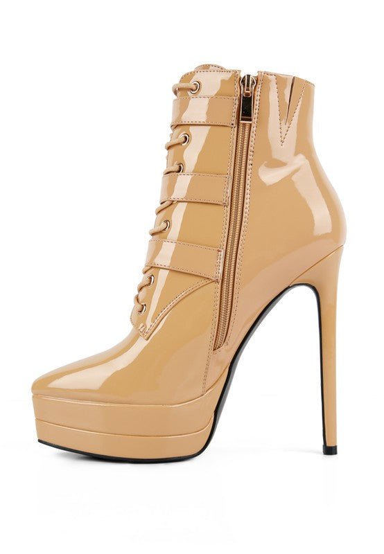 High Heeled Patent PU Stiletto Boot - ElegantAlpha®