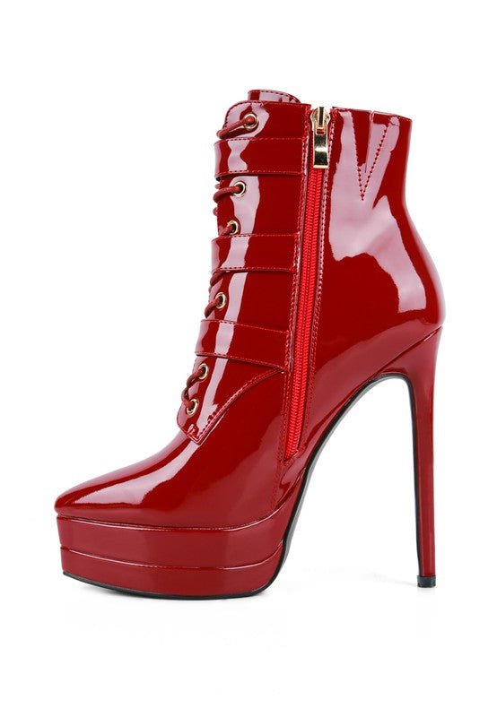 High Heeled Patent PU Stiletto Boot - ElegantAlpha®