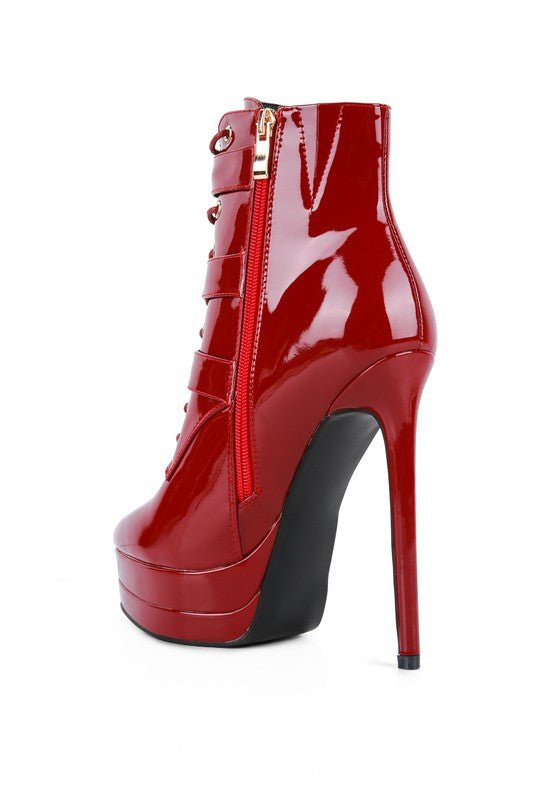 High Heeled Patent PU Stiletto Boot - ElegantAlpha®