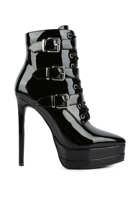 High Heeled Patent PU Stiletto Boot - ElegantAlpha®