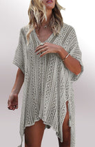 Crochet Knitted Tassel Tie Kimono - ElegantAlpha®