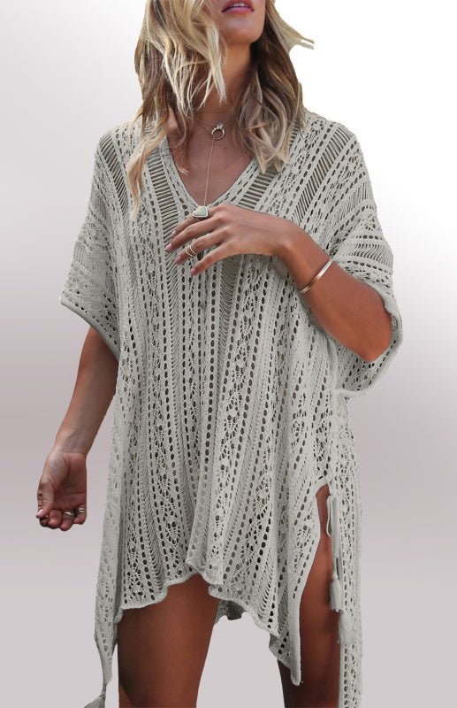 Crochet Knitted Tassel Tie Kimono - ElegantAlpha®