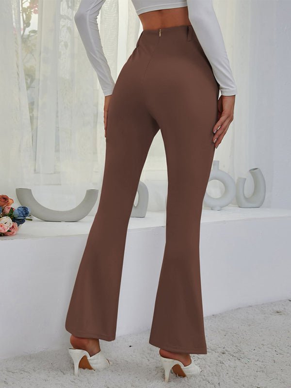 High waist and thin split wide -leg pants - ElegantAlpha®