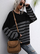 Mid length long sleeve bottomig knitted sweater - ElegantAlpha®