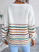 Rainbow Stripe casual loose sweater - ElegantAlpha®