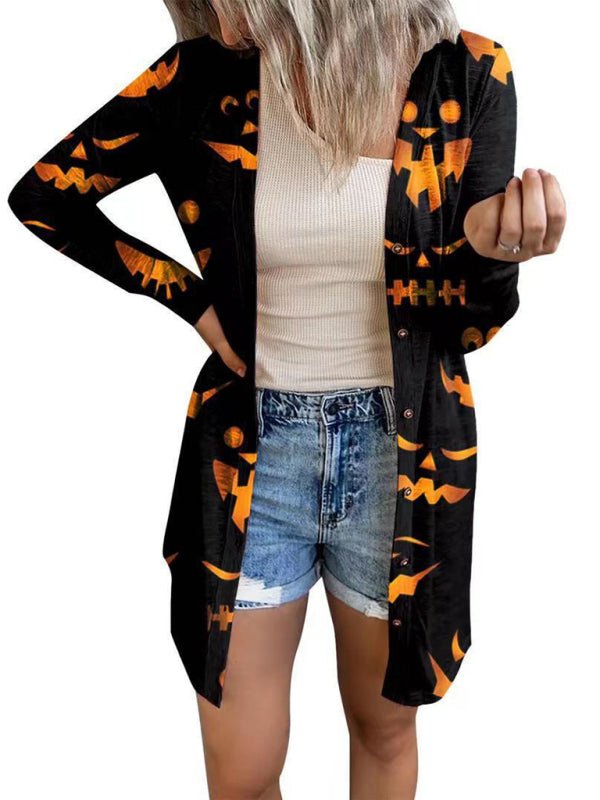 Halloween-printed cardigan - ElegantAlpha®