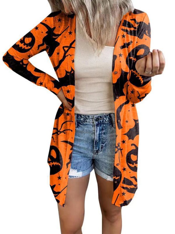 Halloween-printed cardigan - ElegantAlpha®