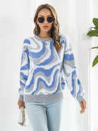 Jacquard Drop-Shoulder Sleeve Sweater - ElegantAlpha®