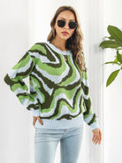 Jacquard Drop-Shoulder Sleeve Sweater - ElegantAlpha®