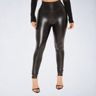 Pull-on Styling Faux Leather Legging - ElegantAlpha®