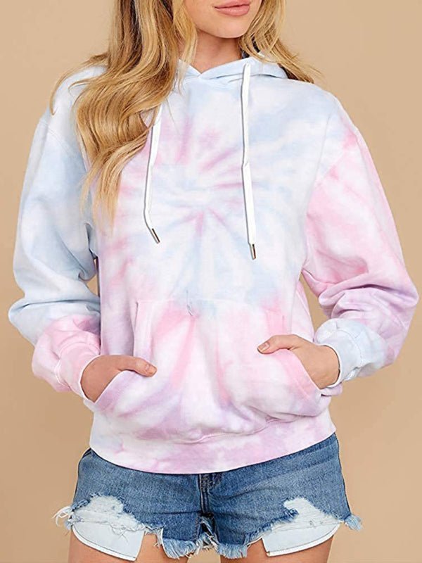 Hued Tie-dye Wash with Kangaroo Pocket Hoodie - ElegantAlpha®