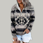 Bohemian Style Quarter Zip Hoodie - ElegantAlpha®