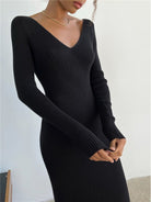 Slim long-sleeved knitted dress - ElegantAlpha®