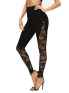 Lace Panel Stirrup Leggings - ElegantAlpha®