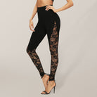 Lace Panel Stirrup Leggings - ElegantAlpha®