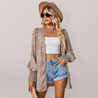 Faux Printed Open Front Cardigan - ElegantAlpha®